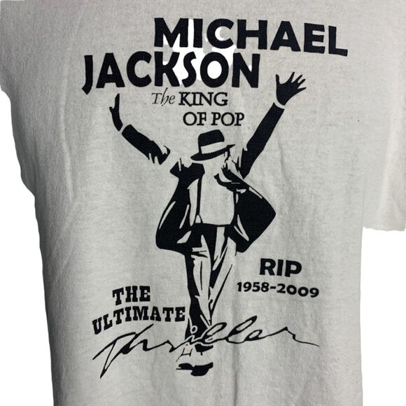 Vintage Mens Michael Jackson RIP The Ultimate Thriller White Shirt Sz XL - Picture 2 of 4